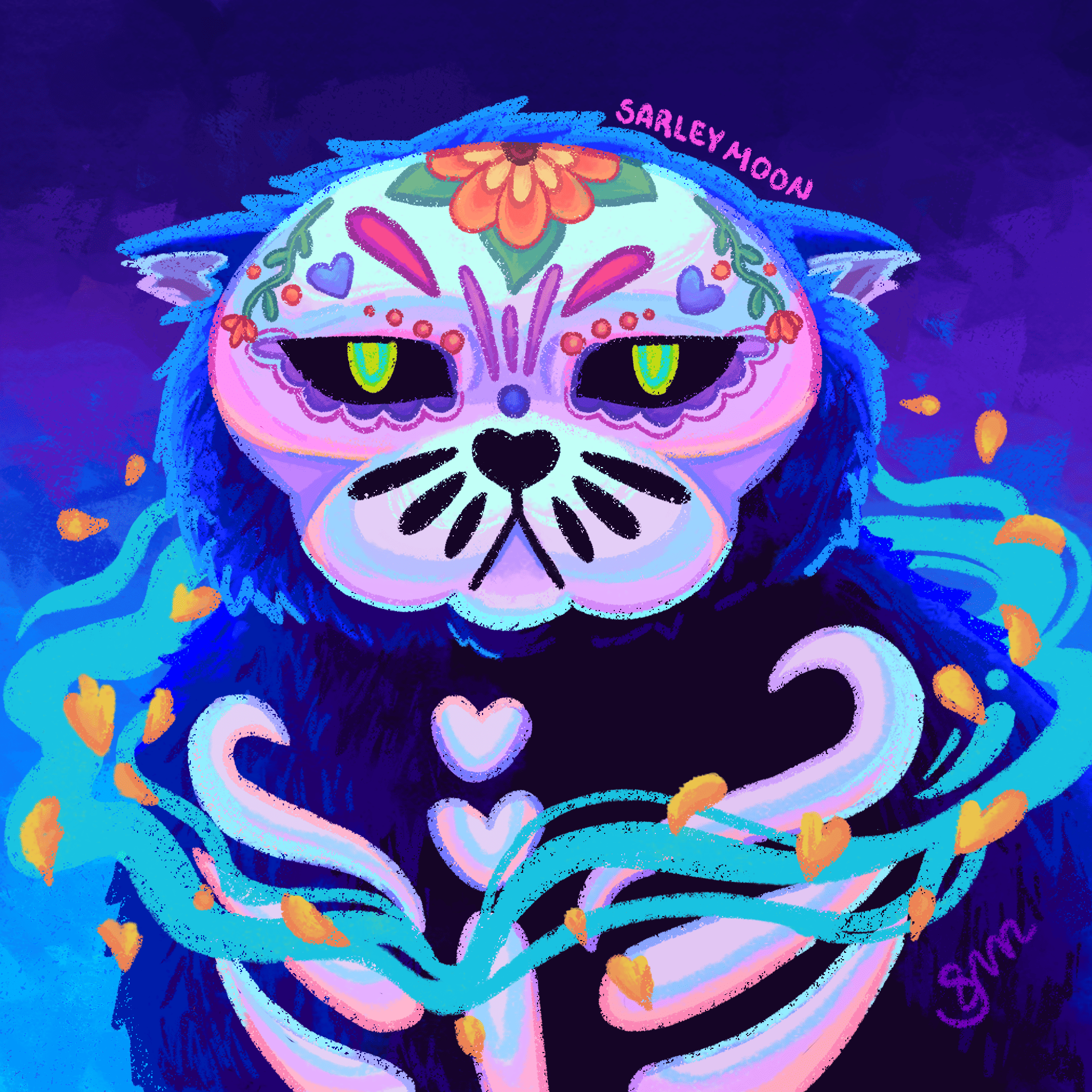 Ilustración de michi con estilo tierno y suave